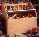 wood toy box.
